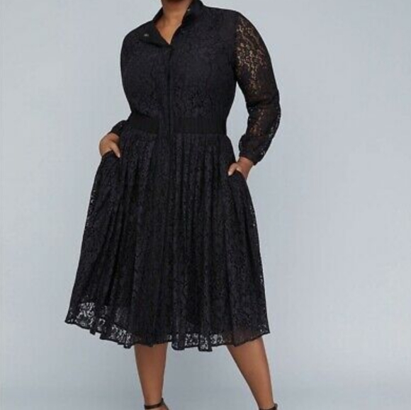Lane Bryant Dresses & Skirts - Lane Bryant Dress Black Lace Girl With Curves  Pockets Plus 22 Full New